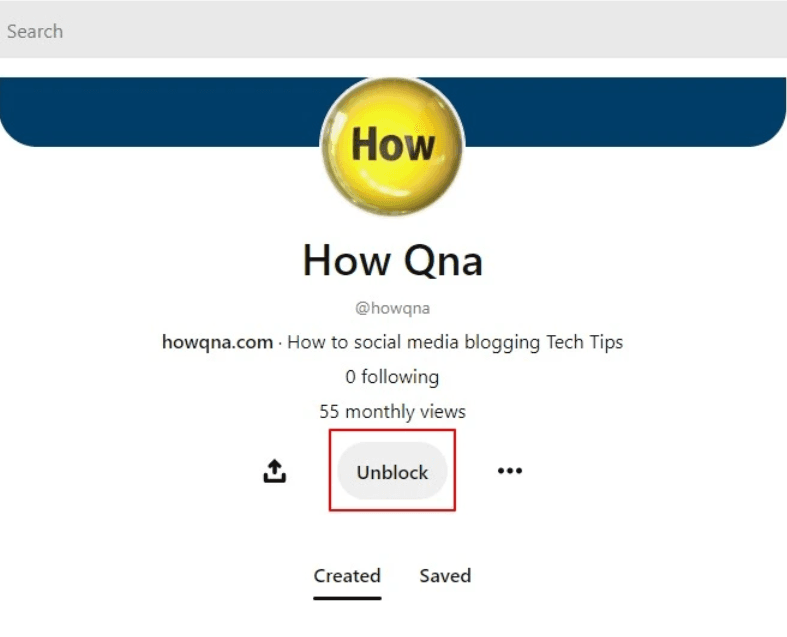 Unblock someone on pinterest in web 4